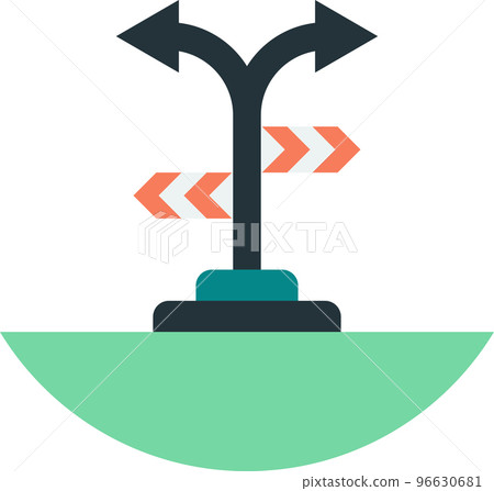 junction sign illustration in minimal style 96630681