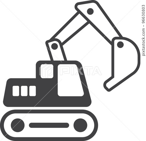 excavator illustration in minimal style 96630803