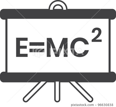 White board with scientific equations illustration in minimal style 96630838