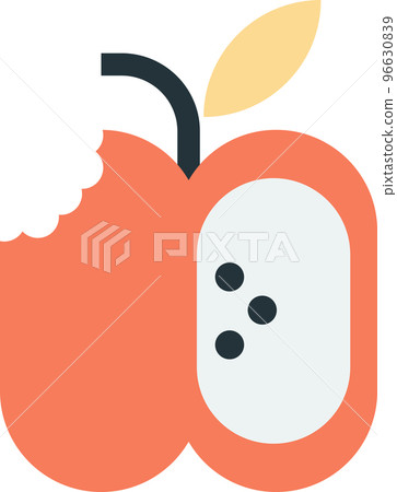 bitten apple illustration in minimal style 96630839