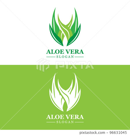 Aloe Vera Logo, Health Leaf Vector, Design Suitable For Beauty Salon, Organic Recycling, Skin Health Leaf 96631045