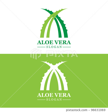 Aloe Vera Logo, Health Leaf Vector, Design Suitable For Beauty Salon, Organic Recycling, Skin Health Leaf 96631069