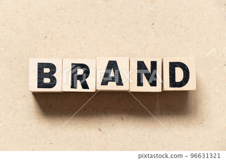 Alphabet letter block in word brand on wood background 96631321