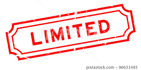 Grunge red limited word rubber seal stamp on white background 96631485