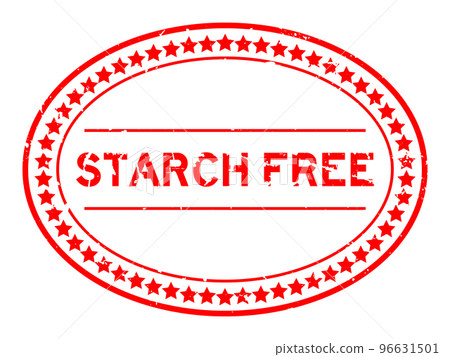 Grunge red starch free word oval rubber seal stamp on white background 96631501