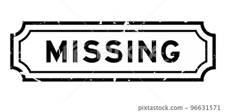 Grunge black missing word rubber seal stamp on white background 96631571