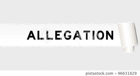 Ripped gray paper background that have word allergation under torn part 96631829