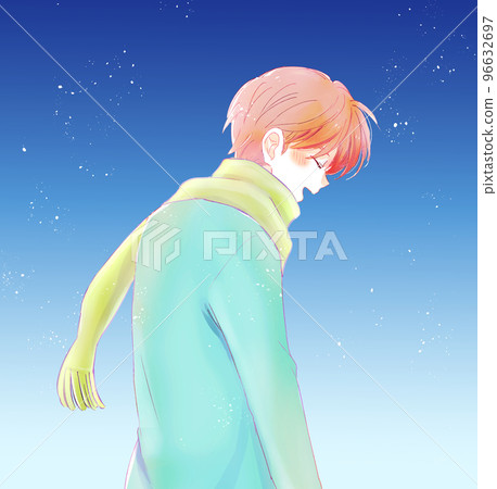 Winter man blue sky 96632697