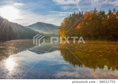 Autumn morning at lake Thal near Graz, Styria region, Austria 96632759