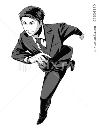 Handsome businessman: Running man monochrome version 96634589