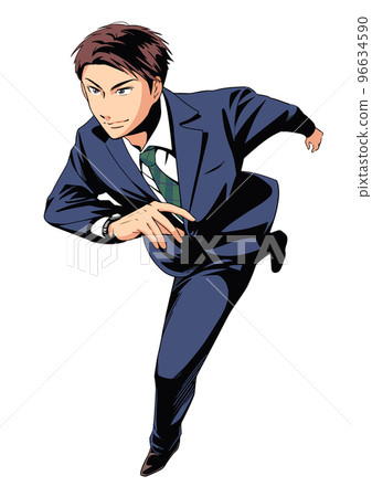 Handsome businessman: running man full color 96634590