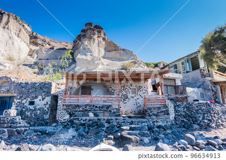 Old stone house on a beach at Santorini Island, Greece Old stone house on a beach at Santorini Island, Greece 96634913