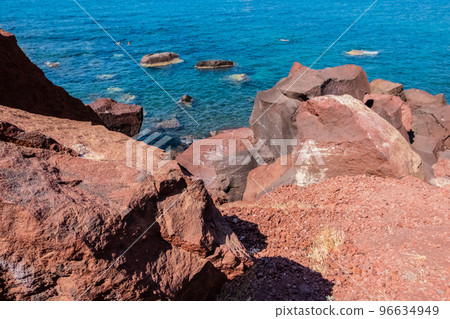 Summer destination. Red beach of Santorini, Greece. Summer destination. Red beach of Santorini, Greece. 96634949