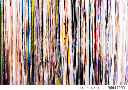 High-quality photo stack of old vinyl records. 96634963