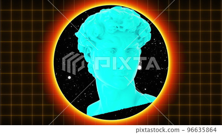 David head with neon 96635864