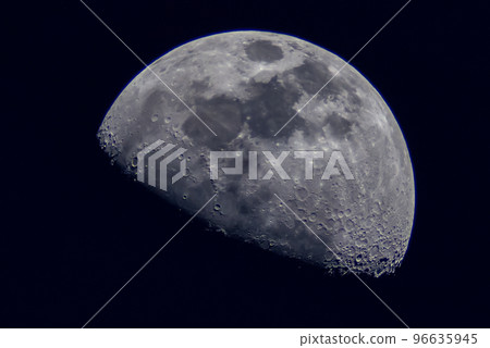 Surface of the Moon on black background, close up. Surface of the Moon on black background, close up. 96635945