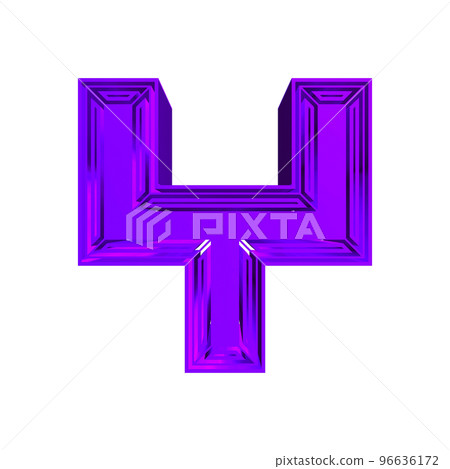 Violet decorative letter on transparent background.Art font. Violet decorative letter on transparent background.Art font. 96636172