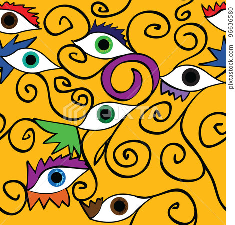 Seamless abstract eye pattern; 96636580