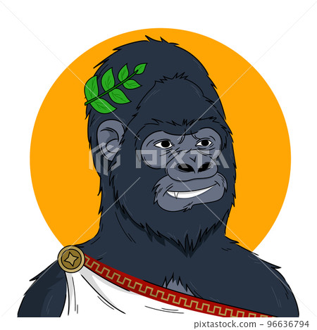 Gorilla in the costume of Julius Caesar NFT concept 96636794