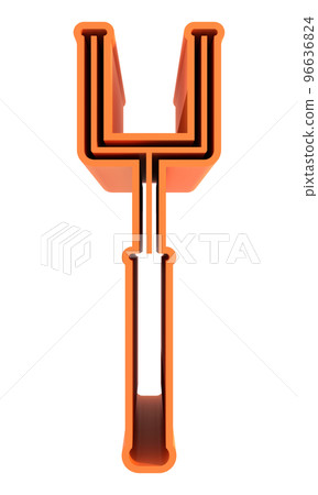 3D rendered illustration.Tall orange letter on transparent background. 3D rendered illustration.Tall orange letter on transparent background. 96636824