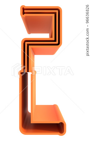 3D rendered illustration.Tall orange letter on transparent background. 3D rendered illustration.Tall orange letter on transparent background. 96636826