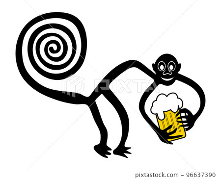 Monkey with pint of beer 96637390