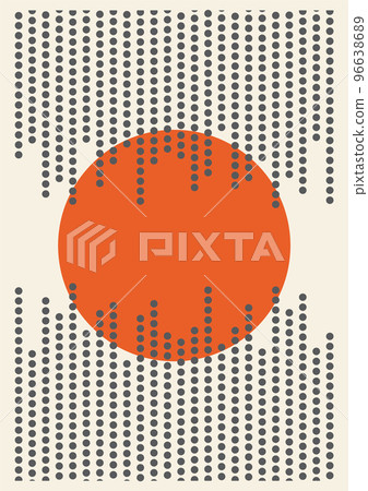 Retro sun print minimalist printable wall art. 96638689