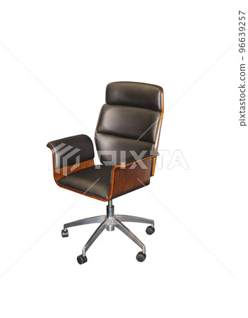 Luxury leather office chair on white background. Interior element 96639257