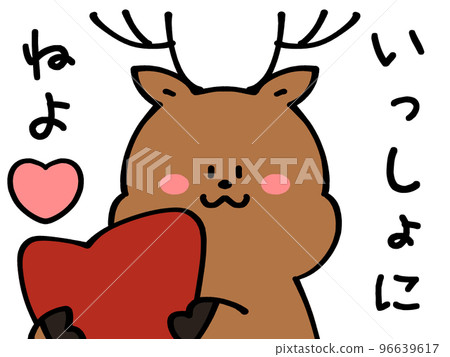 Sweetheart loose reindeer illustration material 96639617