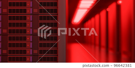 Server rack toned in red neon color Server rack toned in red neon color 96642381