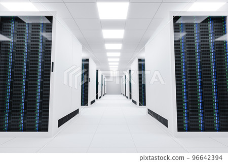 Server room of a futuristic data center 3d render 96642394
