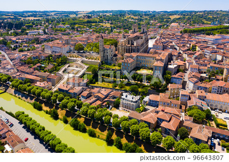 Aerial view on the city Auch. France Aerial view on the city Auch. France 96643807