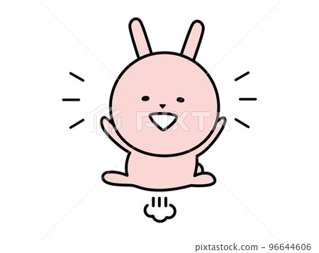 快樂跳躍的兔子角色 快樂跳躍的兔子角色 96644606