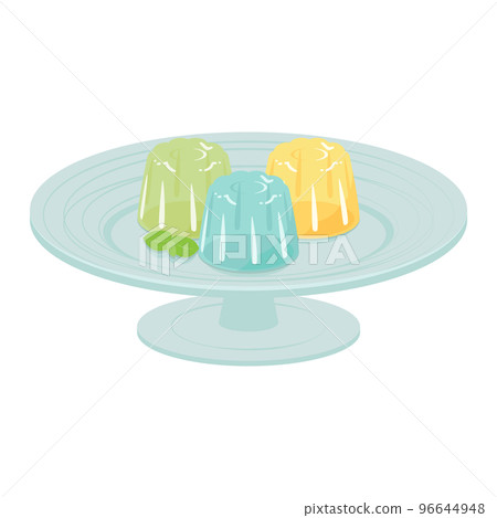 Illustration of colorful jelly on a plate 96644948