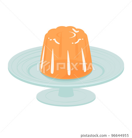 橙子果凍在盤子上的插圖 96644955