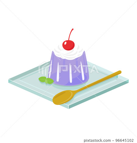 Illustration of purple jelly on a plate 96645102
