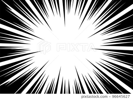 Monochrome concentration line background material, comic style solid flash Monochrome concentration line background material, comic style solid flash 96645627