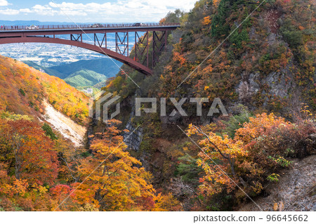 "Fukushima Prefecture" Autumn leaves of Fudosawa Bridge and Tsubakuro Valley "Fukushima Prefecture" Autumn leaves of Fudosawa Bridge and Tsubakuro Valley 96645662
