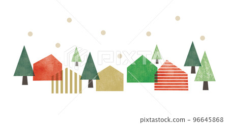 simple watercolor house in christmas colors 96645868