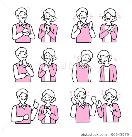 Various senior facial expressions 96645979