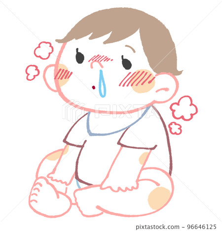 Sitting baby (cold) - Stock Illustration [96646125] - PIXTA