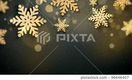 Gold snowflakes christmas elegant background with copy space 96646407