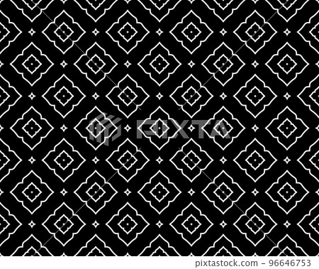 Abstract geometric pattern. A seamless vector background. White and black ornament. Graphic modern pattern. Simple lattice graphic design Abstract geometric pattern. A seamless vector background. White and black ornament. Graphic modern pattern. Simple lattice graphic design 96646753