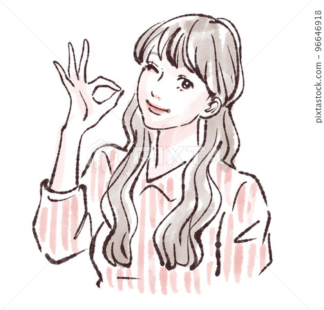 女性插畫素材 96646918