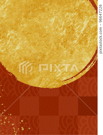 New Year's design material. Japanese pattern template with golden gold leaf. A wabi-sabi background. 96647226