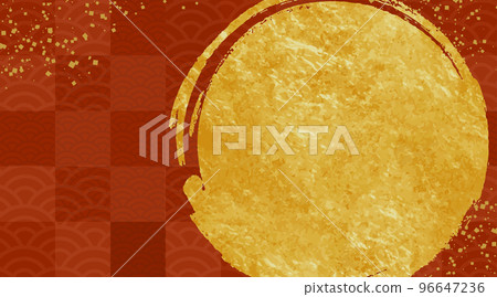 New Year's design material. Japanese pattern template with golden gold leaf. A wabi-sabi background. 96647236