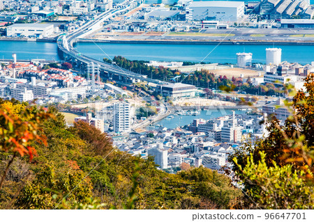 A view of the city centered on Hiroshima Expressway Route 3 and Hiroshima Minami Road. From the Otagawa Discharge Channel towards Kannon on Highway Route 3. A view of the city centered on Hiroshima Expressway Route 3 and Hiroshima Minami Road. From the Otagawa Discharge Channel towards Kannon on Highway Route 3. 96647701