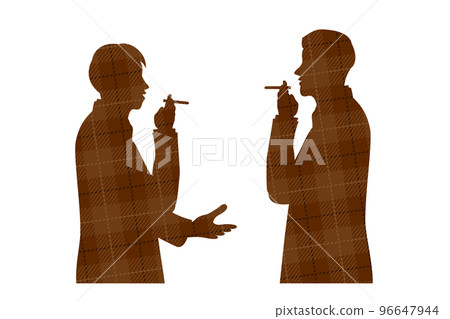 香煙中斷檢查模式中的工薪族剪影插圖 96647944