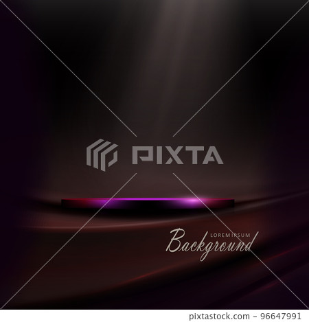 Abstract dark brown composition with round podium 96647991