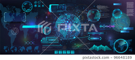 HUD Futuristic User Interface. Sci-fi elements collection 96648189